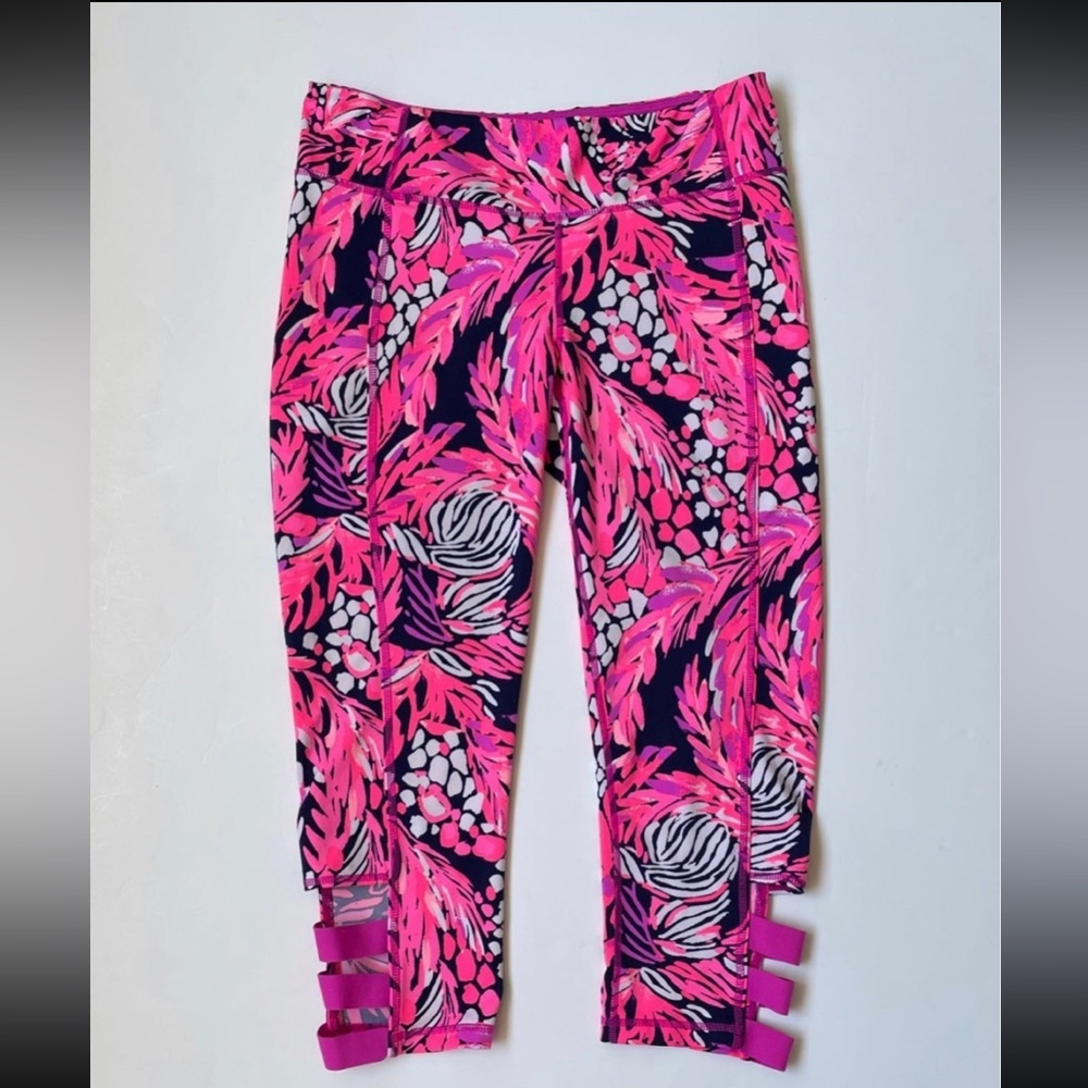 Lilly Pulitzer Leggings Women’s Size Large Luxletic Bright Navy A Jungle In Here